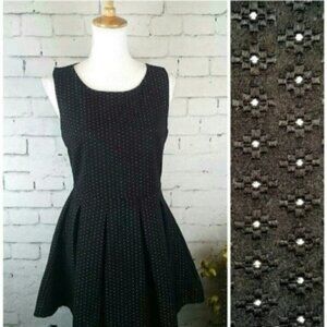 San Souci Black Dot Mini Skater Dress Black Size Medium